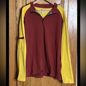 The Territory Ahead 1/4 Zip Long-Sleeve Shirt  Men's XXL  Red Yellow Casual